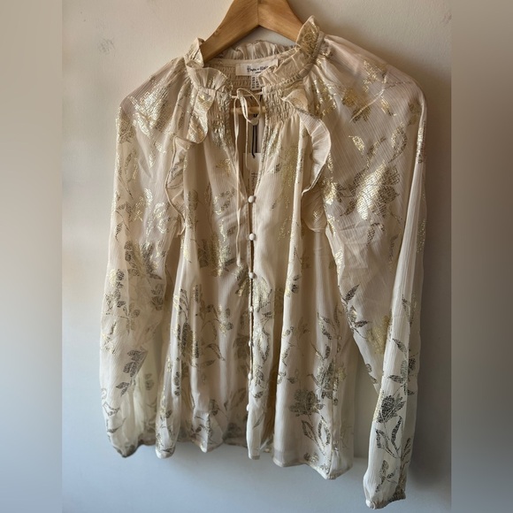 Haver&Blair London Cream Blouse with Gold Accents BNWT XS - Picture 10 of 10